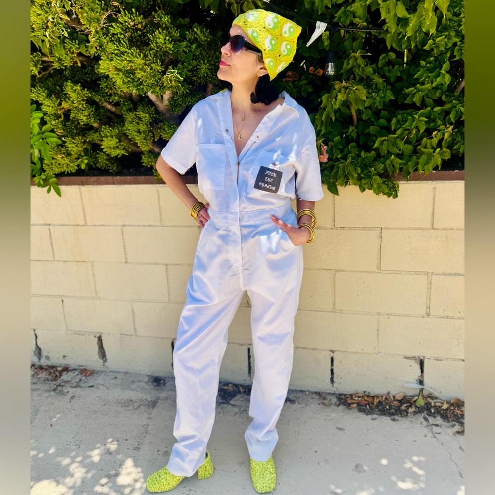 F*ck The System Dickies white coveralls - Picture 1 of 4
